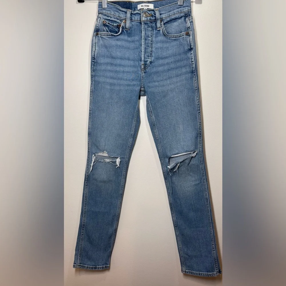 RE/DONE Jeans Women’s Size 24 Originals 80s Slim Straight in Brisk Blue‎
